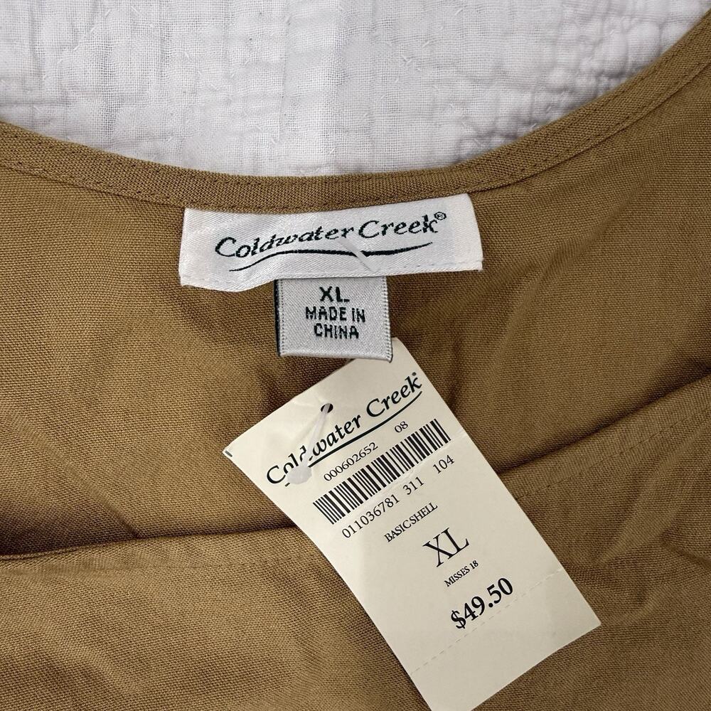 NWT Coldwater Creek Brown XL 2-Piece Set Sleeveless Scoop Top Wide-Leg Pants - Picture 8 of 12
